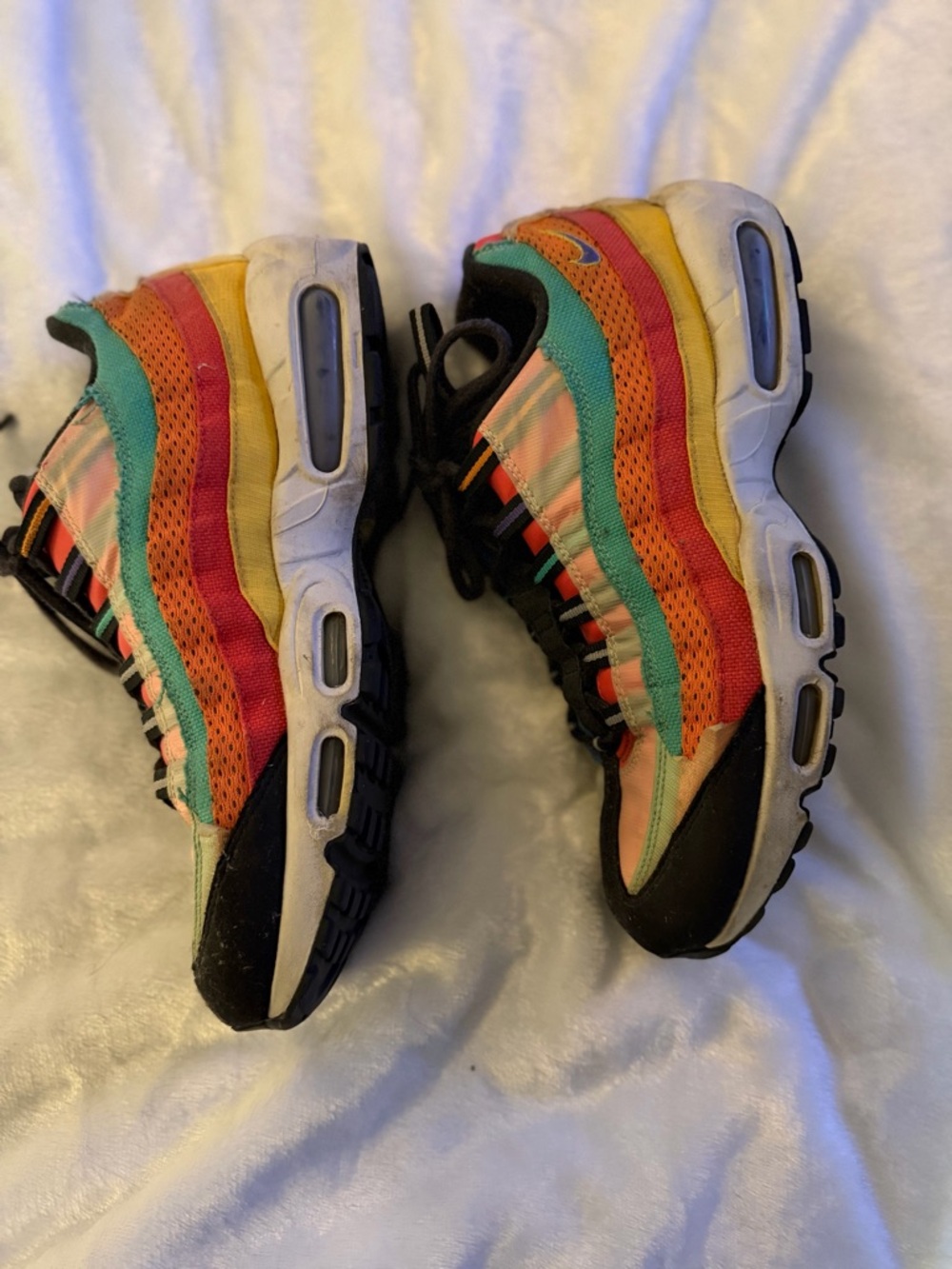 Nike Multicolor Men's Air Max 95 Sneakers - Black/Blue/Yellow/Orange/Purple - Picture 9 of 11